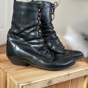 Vintage Zodiac Lace-Up Boots
